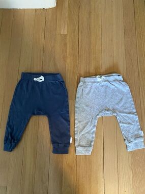 Set of two Baby / Toddler Pull-On Jogger Pants - Navy & Heather Gray
